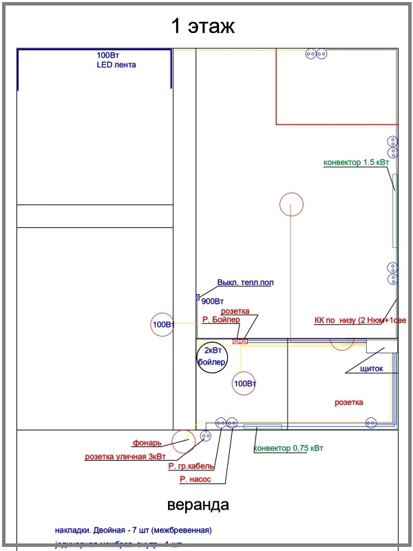 проект монтажа электрики в бане 64 м2