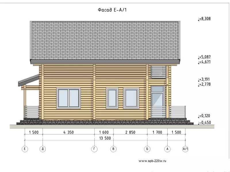 проект деревянного дома из бревна