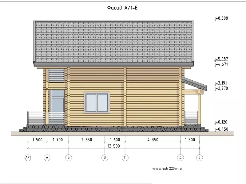 проект деревянного дома из бревна