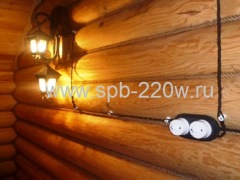 электрика в деревянном доме из бревна